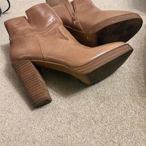 Lucky Brand Tan Platform Ankle Boots